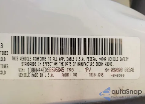 2009 Dodge Grand Caravan Se from USA, damaged, VIN 1D8HN44EX9B505645